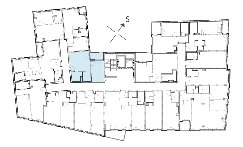 Prikaz pozicije dvosobnog stana u zgradi