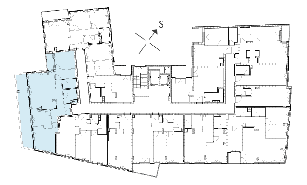 Prikaz pozicije četvorosobnog stana u zgradi